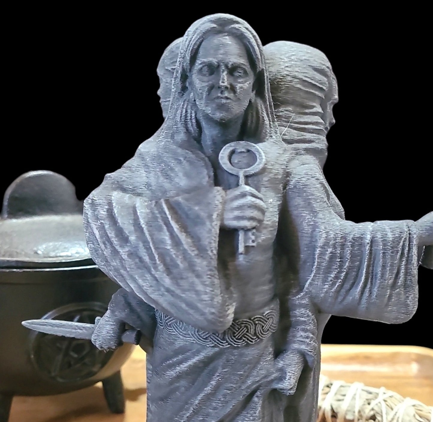 Triple Goddess Statue Figurine in Stone Effect