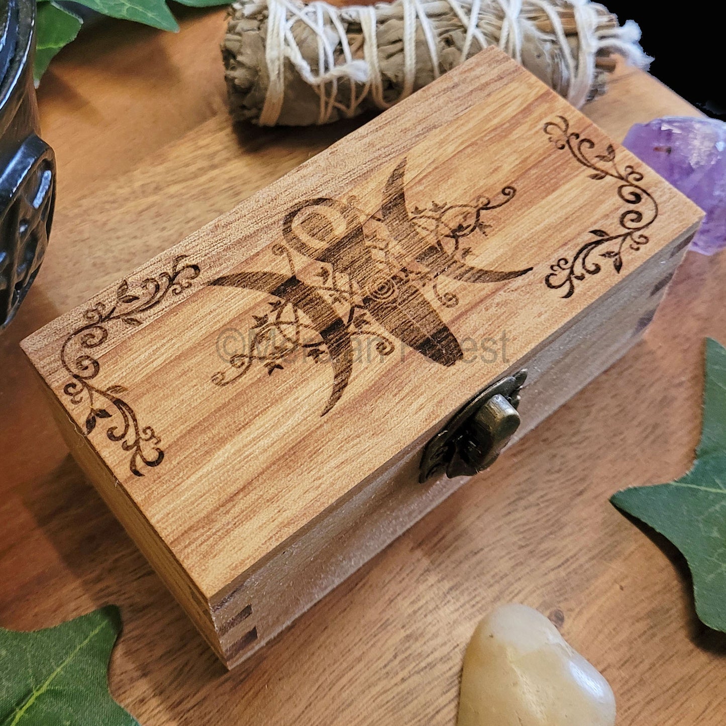 Ornate Triple Goddess Box 11.5 x 5.5 x 4.5 cm