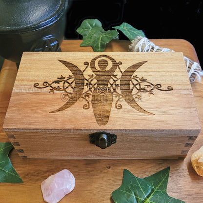 Ornate Triple Goddess Box 18 x 10 x 6.5 cm