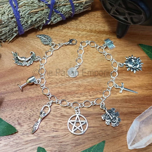 Wiccan Witch Charm Bracelet