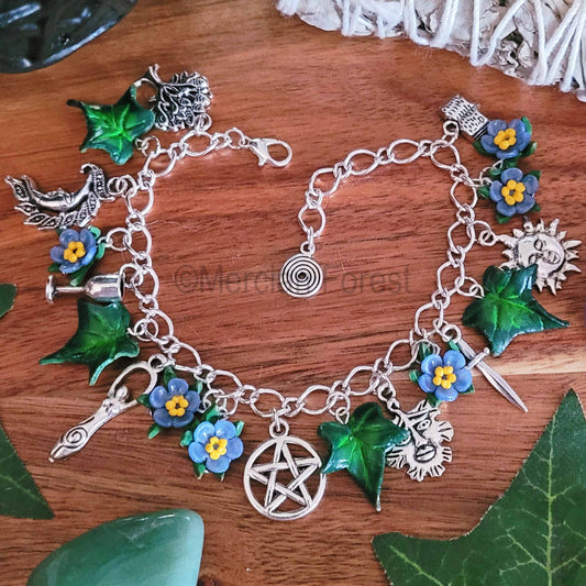 Forget Me Not Wiccan Charm Bracelet