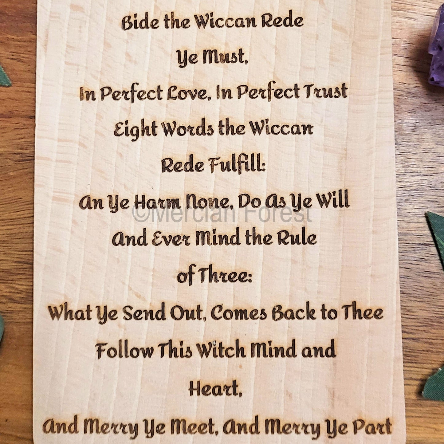 Wiccan Rede Chopping Board Hanging