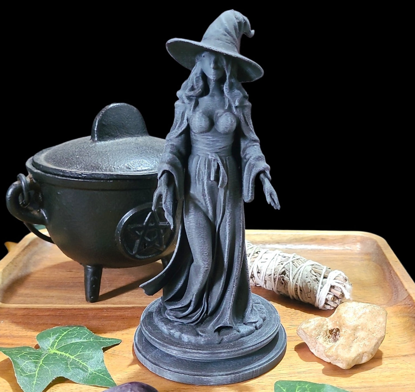 Witch Statue Figurine in Stone Effect #1