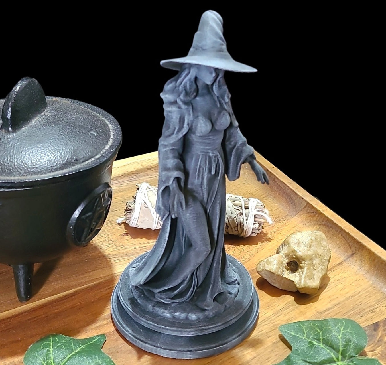 Witch Statue Figurine in Stone Effect #1