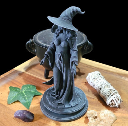Witch Statue Figurine in Stone Effect #1