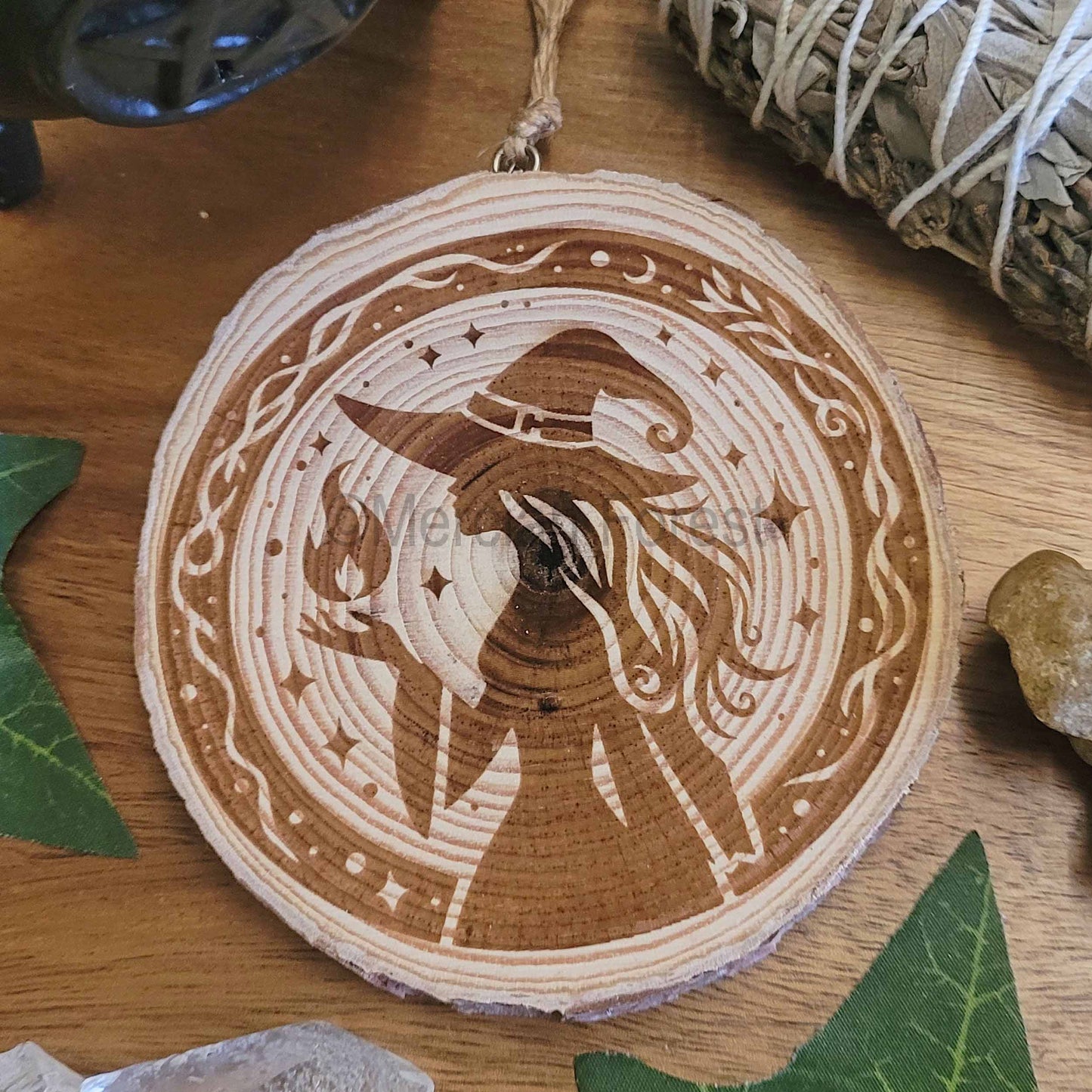 Pretty Witch Wooden Wall Hanging