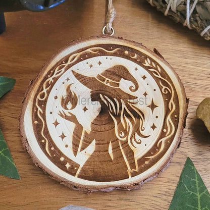 Pretty Witch Wooden Wall Hanging