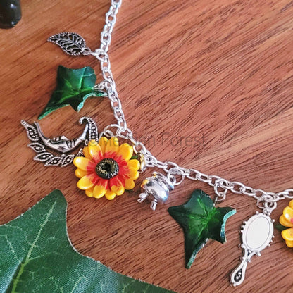 Litha Sunflower Witches Charm Necklace