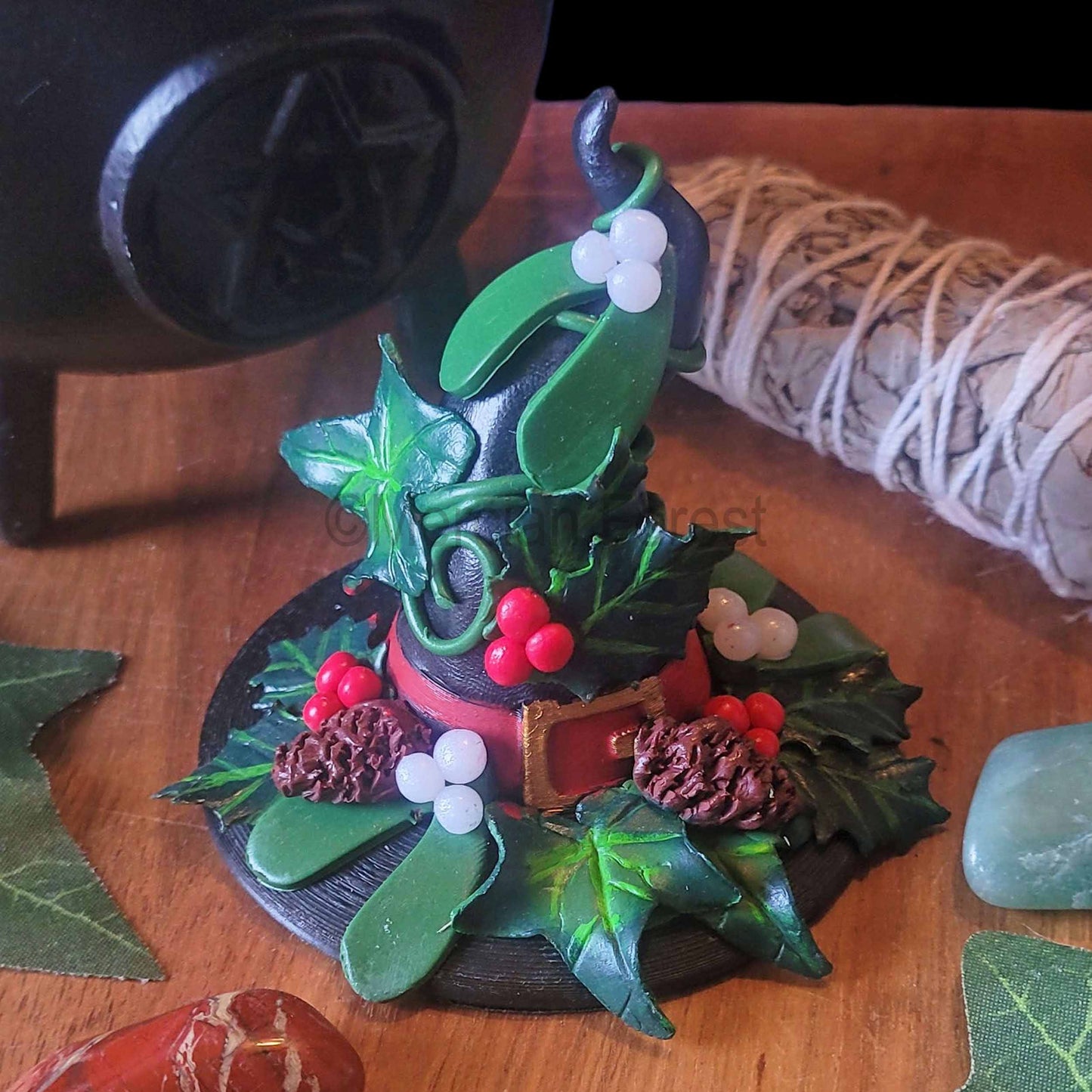 A Witches Hat, Yule Pagan Decoration, Christmas Decoration, Festive Altar.