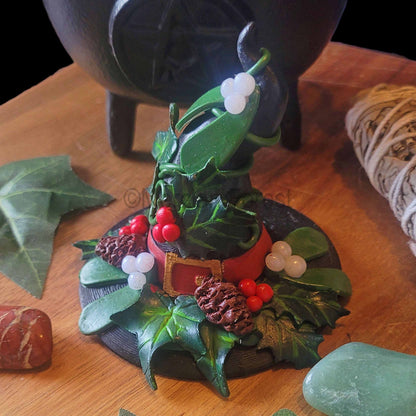 A Witches Hat, Yule Pagan Decoration, Christmas Decoration, Festive Altar.