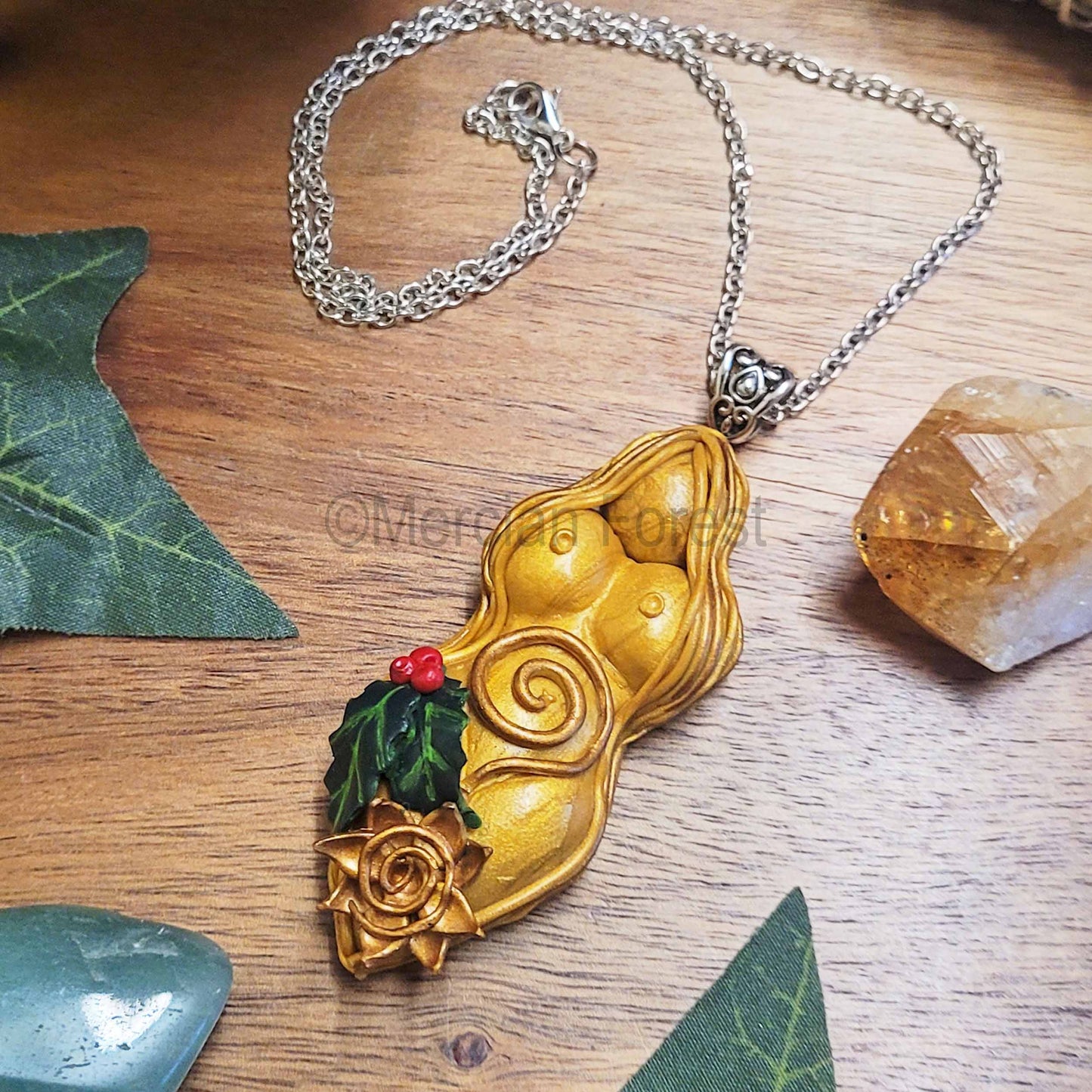 Yule Goddess Amulet Pendant Necklace