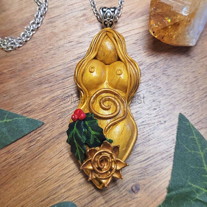 Yule Goddess Amulet Pendant Necklace