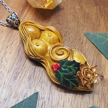 Yule Goddess Amulet Pendant Necklace