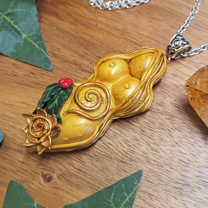 Yule Goddess Amulet Pendant Necklace