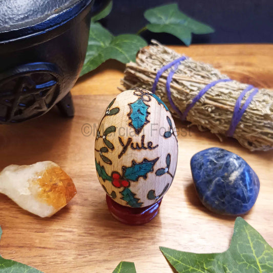 Yule Wooden Egg Decoration