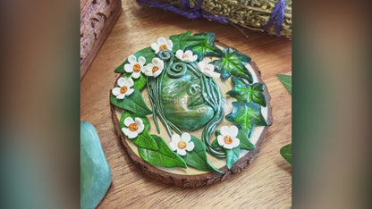 Beltane Goddess Greenwoman of Spring/Summer Altar Tile