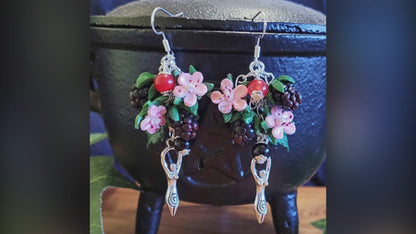 Goddess Blackberry Earrings Lammas Lughasadh