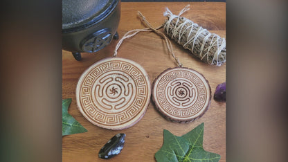 Hecate's Hekate's Wheel Wooden Wall Hanging