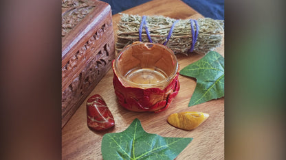 Ivy Altar Candle Tealight Holder in Autumnal Colours